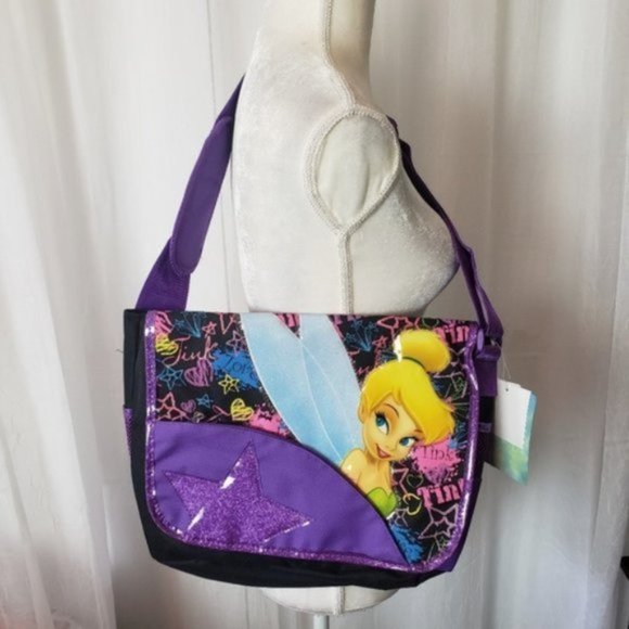 Disney Other - Black & Purple Crossbody Shoulder Bag Mail Pouch Tinker Bell Bag NWT
